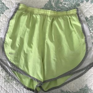 Nike Dri fit running shorts.  Lime/grey.  Small